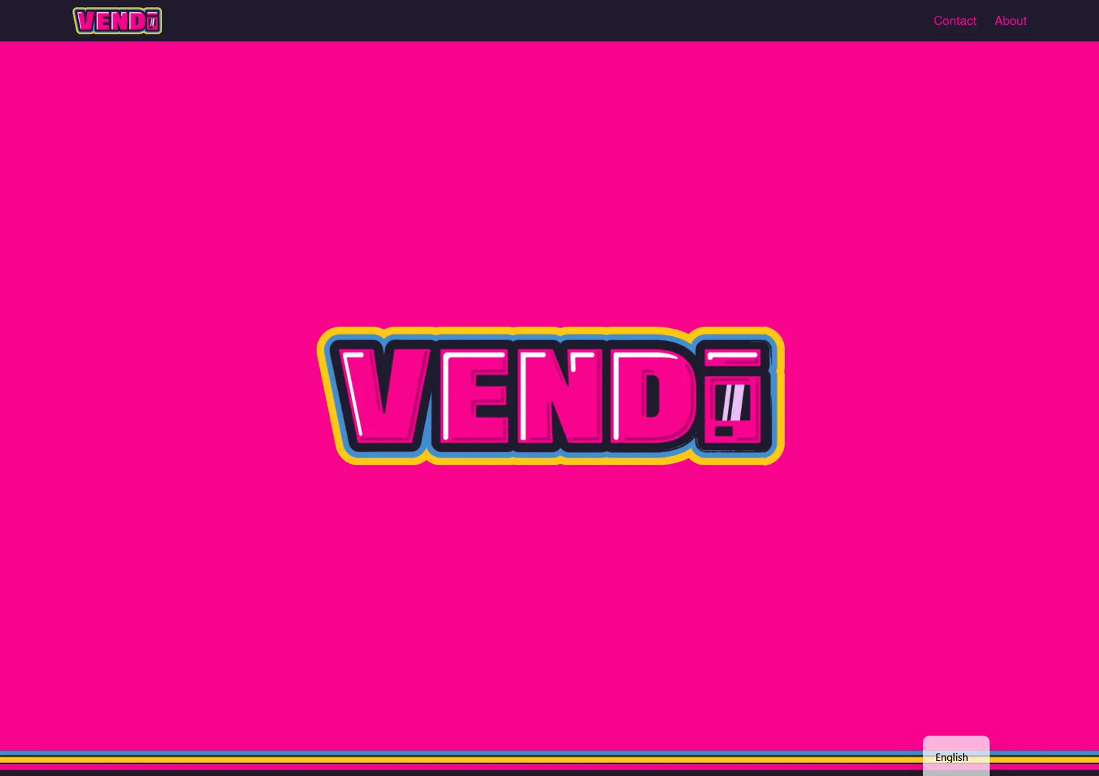 Screenshot of the Vendi website homepage